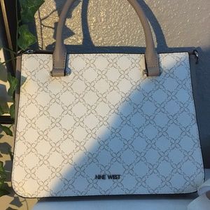 Nine West Purse (Aidenne Satchel, White Pumice)